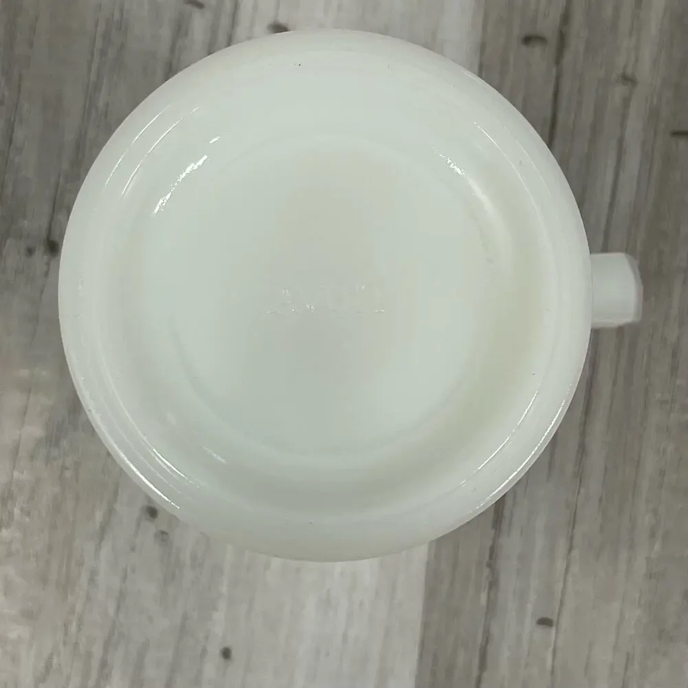 Vintage Avon Milk Glass Shaving Mug 8oz Cup with Train Locomotive Graphic